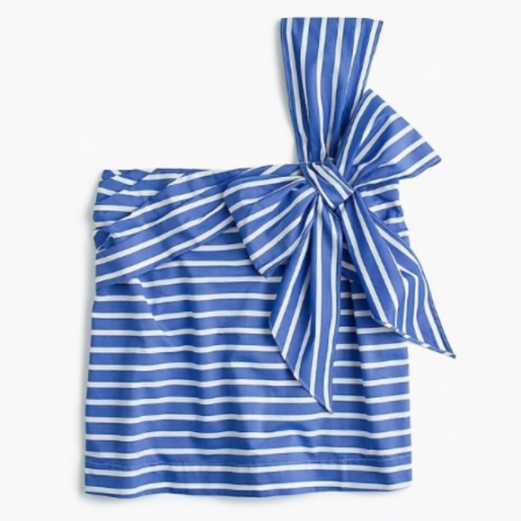 J. Crew Tops - J. Crew One Shoulder Striped Bow Top